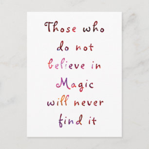 Postal Creer en la magia