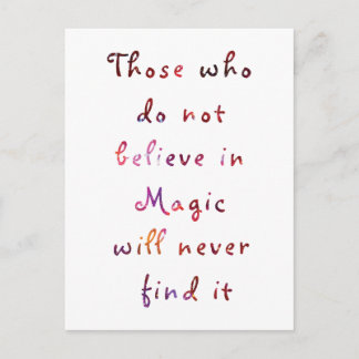 Postal Creer en la magia