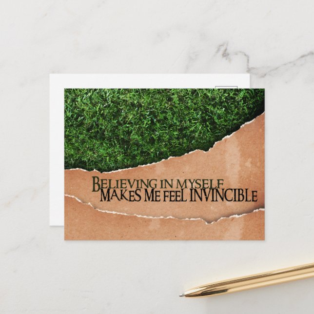 Postal "Creer en mí mismo" Motivación Afirmación (Anverso/Reverso In Situ)