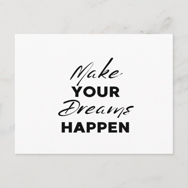 Postal Creer en tu sueño Poster motivacional texto de art (Anverso)