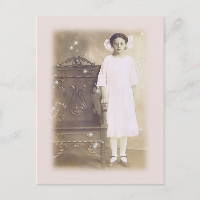 Postal Creía en el arte fotográfico de época (Anverso)