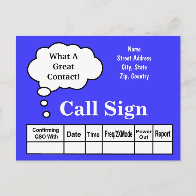 Postal ¡Creía Que Bubble Ham Radio QSL Card Personalizar! (Anverso)