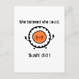 Postal Creía Que Podía Sushi Bromear Palabras Graciosas