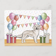 Crema inglesa Golden Retriever Colorful Birthday