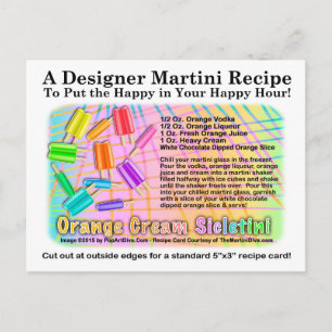 Postal Crema naranja Sickletini Cream Martini Postcard