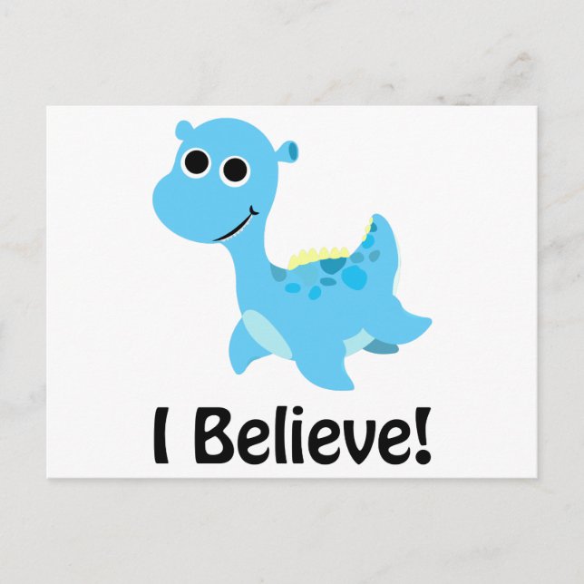 Postal ¡Creo! Cute Blue Nessie (Anverso)