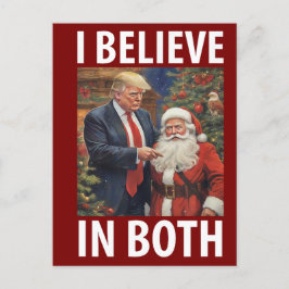 Postal Creo En Ambos Trump Santa Tee Divertidos