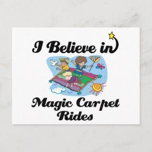 Postal creo en los paseos en alfombras mágicas