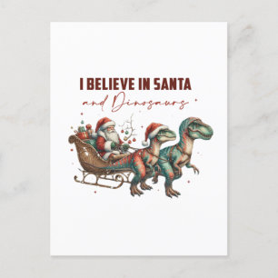 Postal Creo en Santa y los dinosaurios