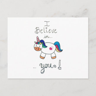 Postal ¡Creo en TI! Unicornio