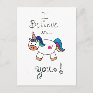Postal ¡Creo en TI! Unicornio