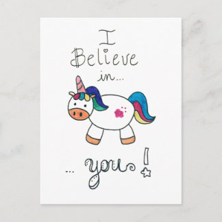 Postal ¡Creo en TI! Unicornio