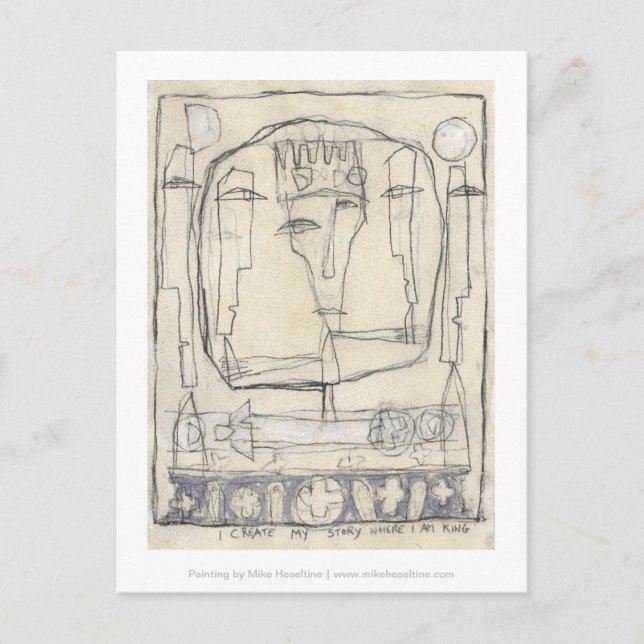 Postal Creo mi historia donde soy rey. (Anverso)