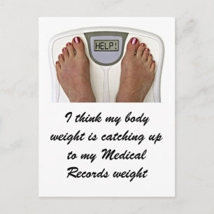 Postal Creo que mi peso corporal está alcanzando mi...