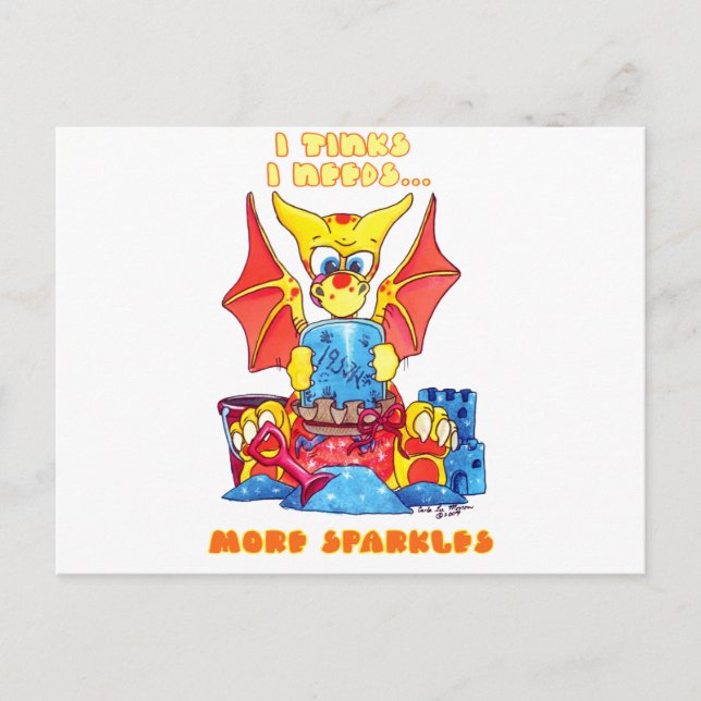 Postal Creo que necesito más gordos bebé dragón (Anverso)