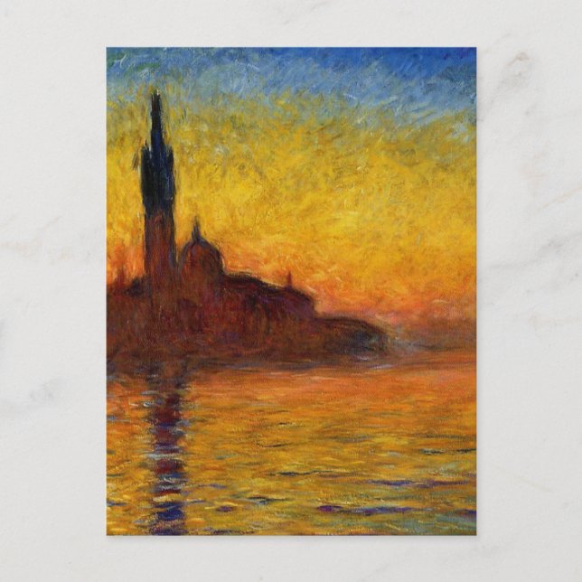 Postal Crepúsculo de Claude Monet //Venecia (Anverso)