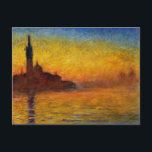 Postal Crepúsculo de Claude Monet //Venecia<br><div class="desc">El trabajo 1908 del pintor impresionista renombrado Claude Monet</div>