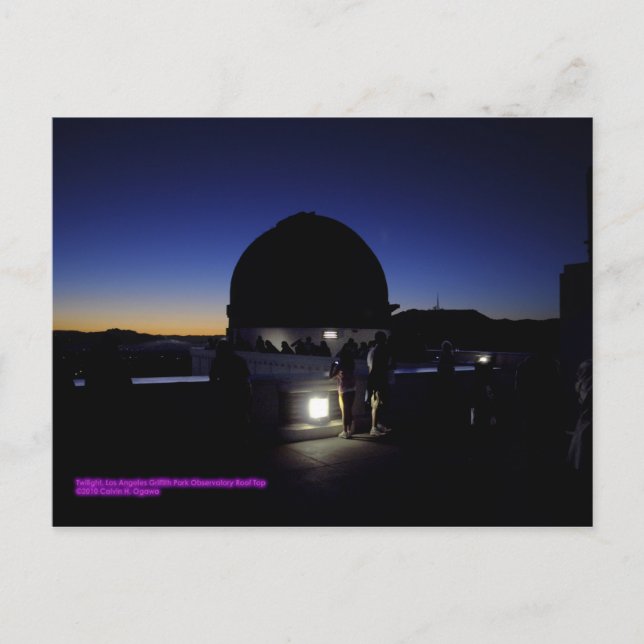 Postal Crepúsculo del techo del observatorio Griffith de  (Anverso)