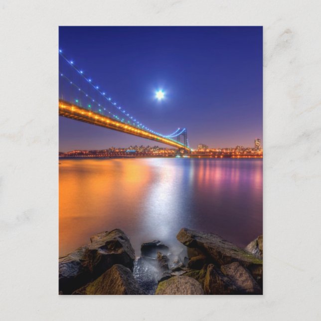 Postal Crepúsculo, George Washington BridgePalisades, NJ. (Anverso)