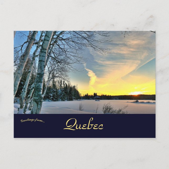 Postal Crepúsculo invernal de Quebec (Anverso)