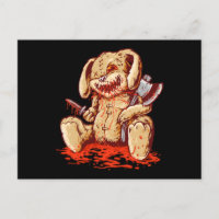 Crepúsculo muñeco de conejo ensangrentado llevando