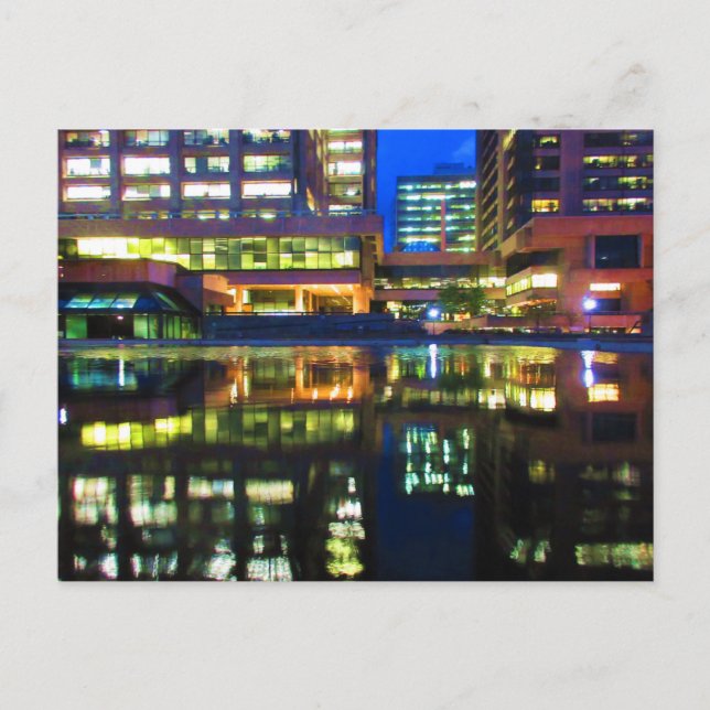 Postal Crepúsculo Reflexión Municipal Hull Quebec (Anverso)