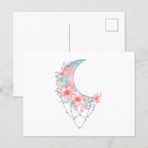 Postal Crescent Floral Moon