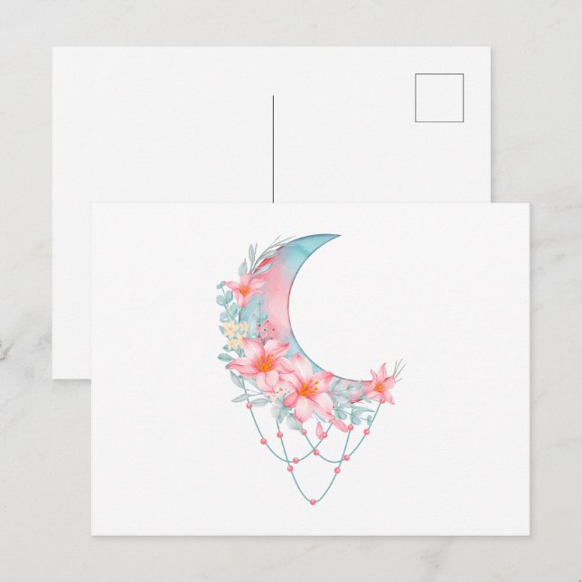 Postal Crescent Floral Moon (Anverso / Reverso)