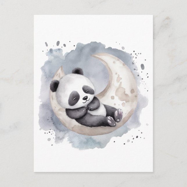 Postal Crescent Moon Baby Panda (Anverso)