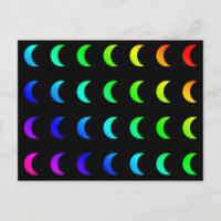 Crescent Moon Lunar Luna Colores del Arcoiris Colo