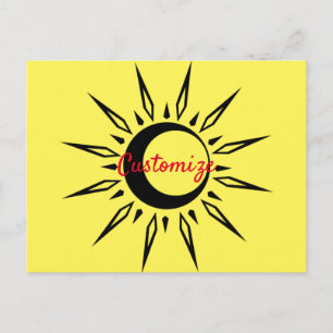 Postal Crescente de Luna Sol Brillante Trueno_Cala