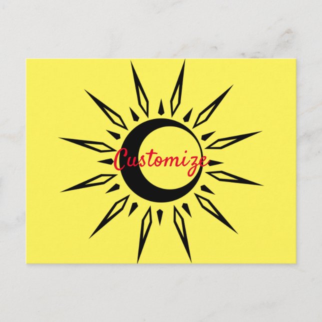 Postal Crescente de Luna Sol Brillante Trueno_Cala (Anverso)