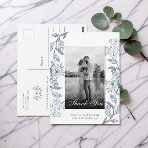 Postal Crest Elegante Monograma Foto Toile Boda Francesa
