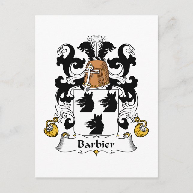 Postal Crest familiar Barbier (Anverso)