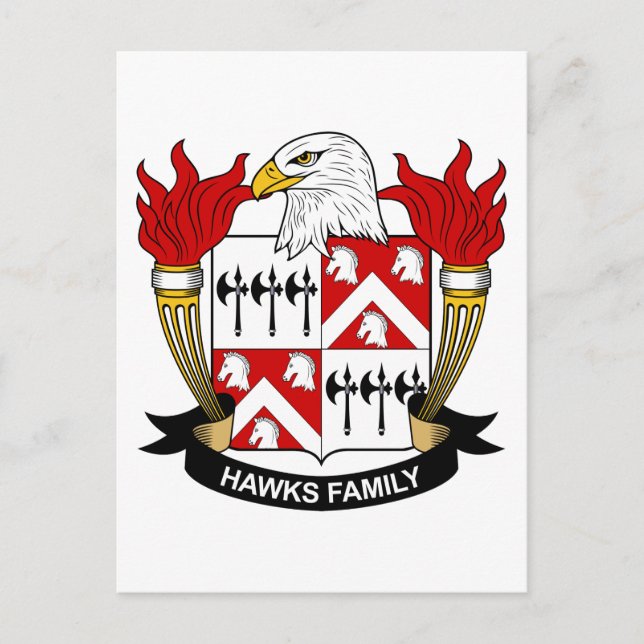 Postal Crest familiar Hawks (Anverso)