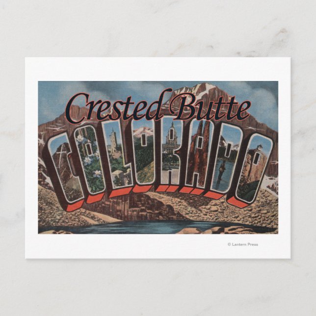 Postal Crested Butte, Colorado - Escenas de letras grande (Anverso)