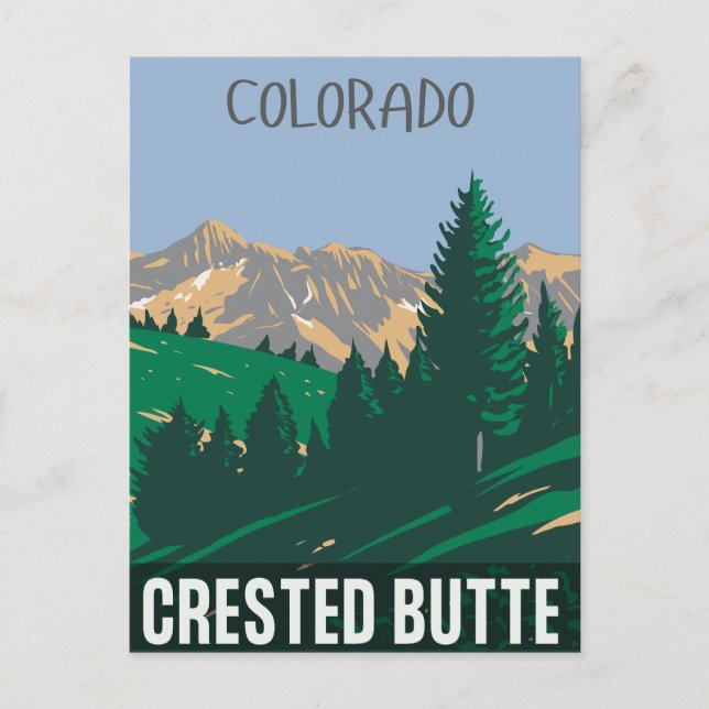 Postal Crested Butte montañas rocosas colorado (Anverso)