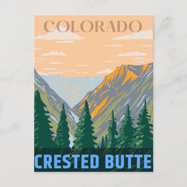 Postal Crested Butte montañas rocosas colorado (Anverso)
