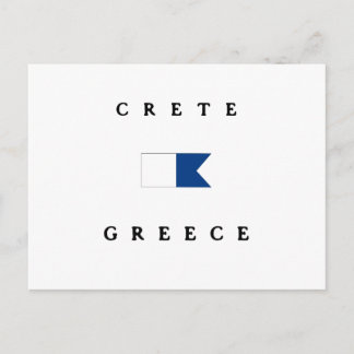 Postal Creta Bandera Alfa de Grecia