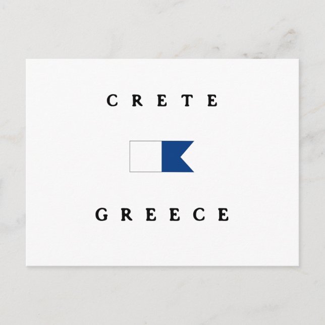 Postal Creta Bandera Alfa de Grecia (Anverso)