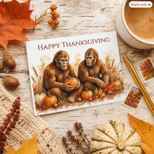 Postal Creyente de Bigfoot Otoño Naturaleza Día de Acción