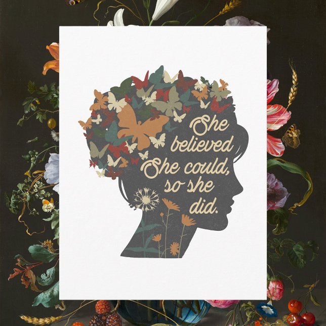 Postal Creyó que podía hacerlo, así que lo hizo motivacio (She Believed She Could, So She Did motivational Postcard
)