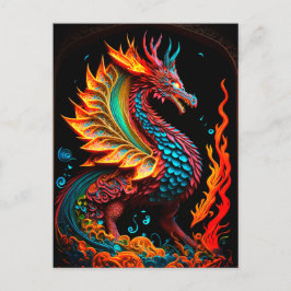 Postal Criaturas míticas del arte de fantasía del castill