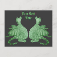 criaturas míticas lindos dragones verdes gemelos