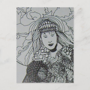 Postal Cricket Black / White Design Diane