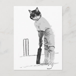 Postal cricket de gatos vintage