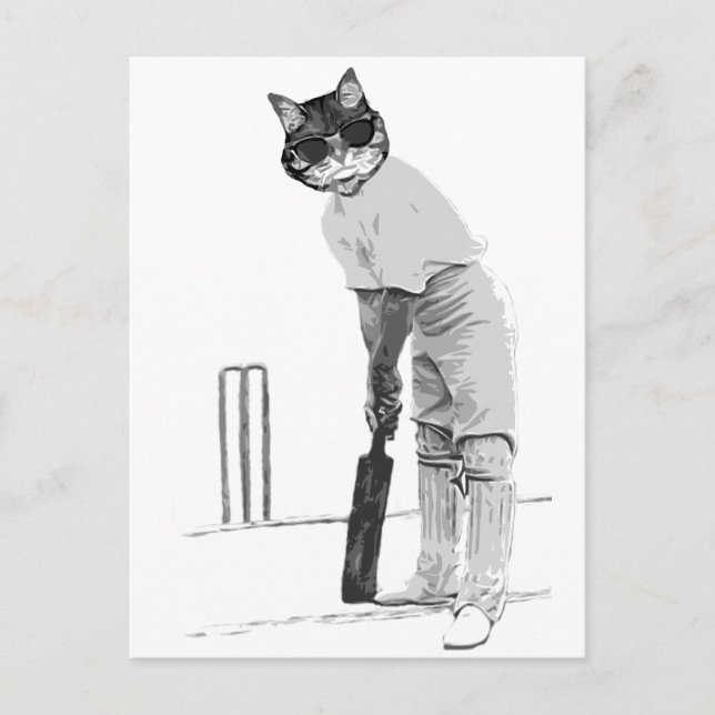 Postal cricket de gatos vintage (Anverso)