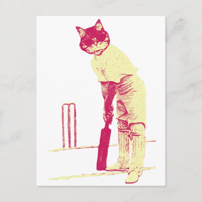 Postal cricket de gatos vintage (Anverso)