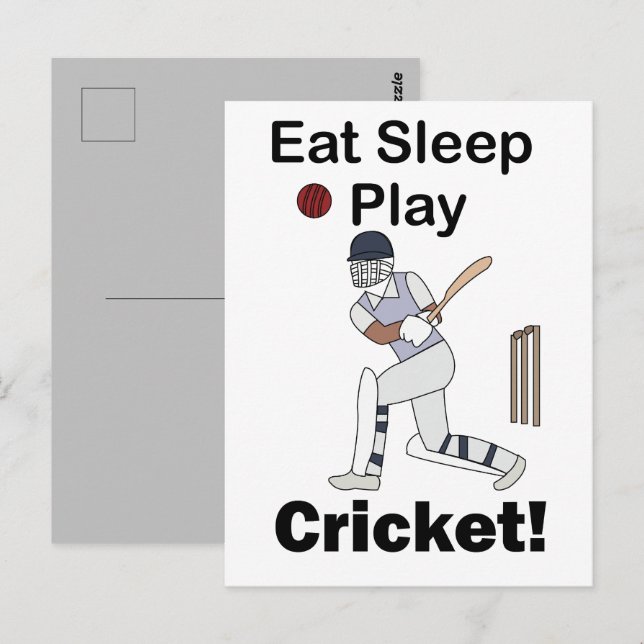 Postal Cricket Deportes Comer Dormir Jugar Cricket (Anverso / Reverso)