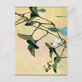 Postal Cricket en un veloz bogavante japonés Ukiyo-E